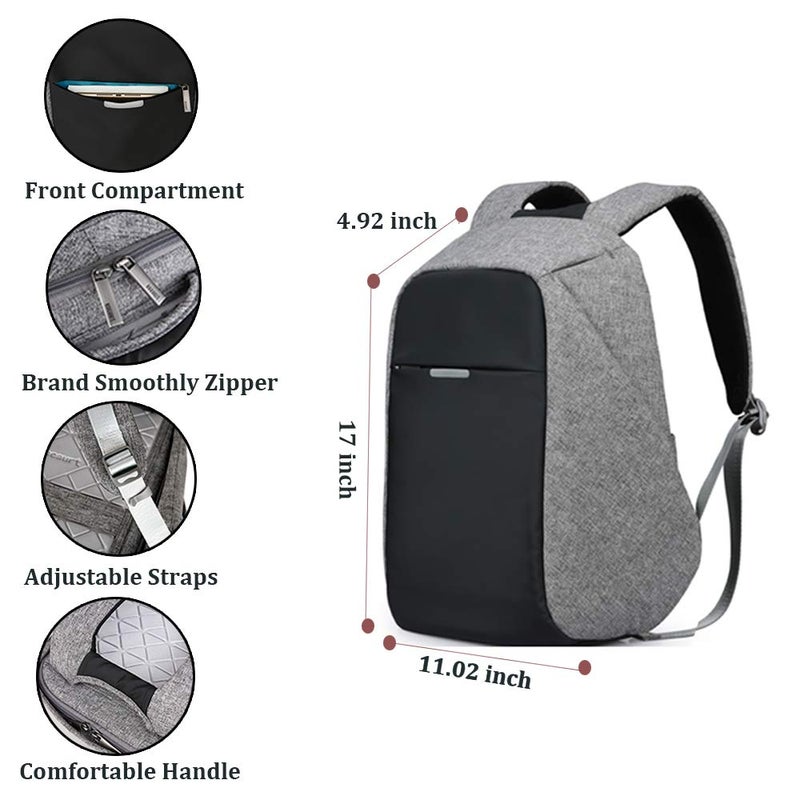 oscaurt Anti Theft Backpack 15.6 Inch Laptop Travel Backpack with Hidden Zipper and USB Charging Port Waterproof Business Computer Bag for Men & Women - Image 4